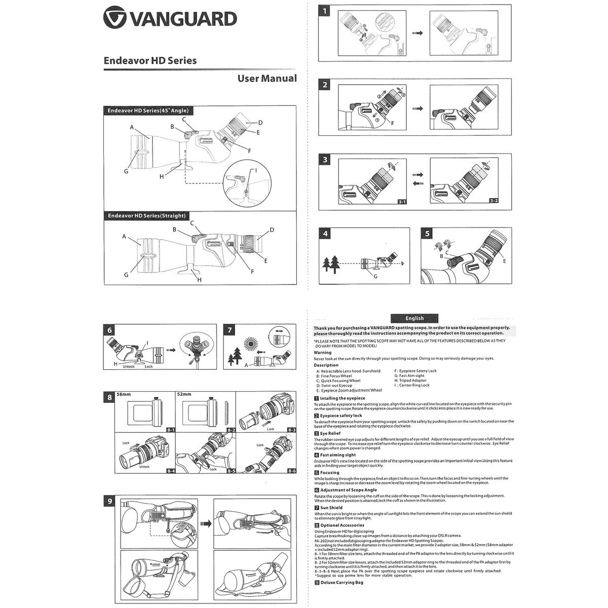 Vanguard Spotting scope Endeavor XF 60A 15-45x60
