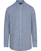 Reitmayer Linen shirt with stand-up collar (Blue)