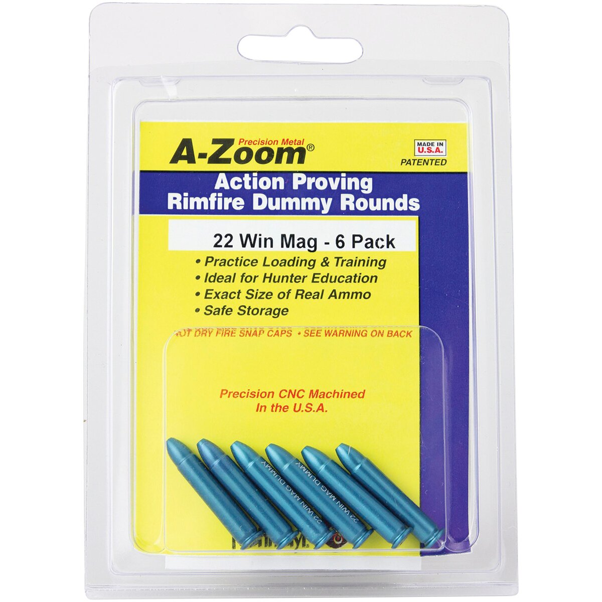 A-Zoom Practice cartridges BLUE – 6 pieces (.22 Win. Like.)