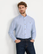 Luis Steindl Oxford shirt with stand-up collar (Blue White)
