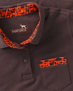 Parforce women's polo shirt with forest animal detail (Brown/Orange)