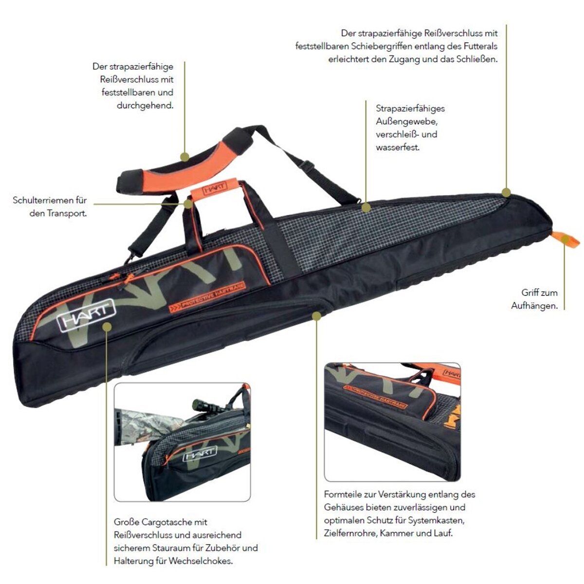 Hart Garās šautenes futrālis Rest Rifle Softcase (Ieroča garumam līdz 125 cm)
