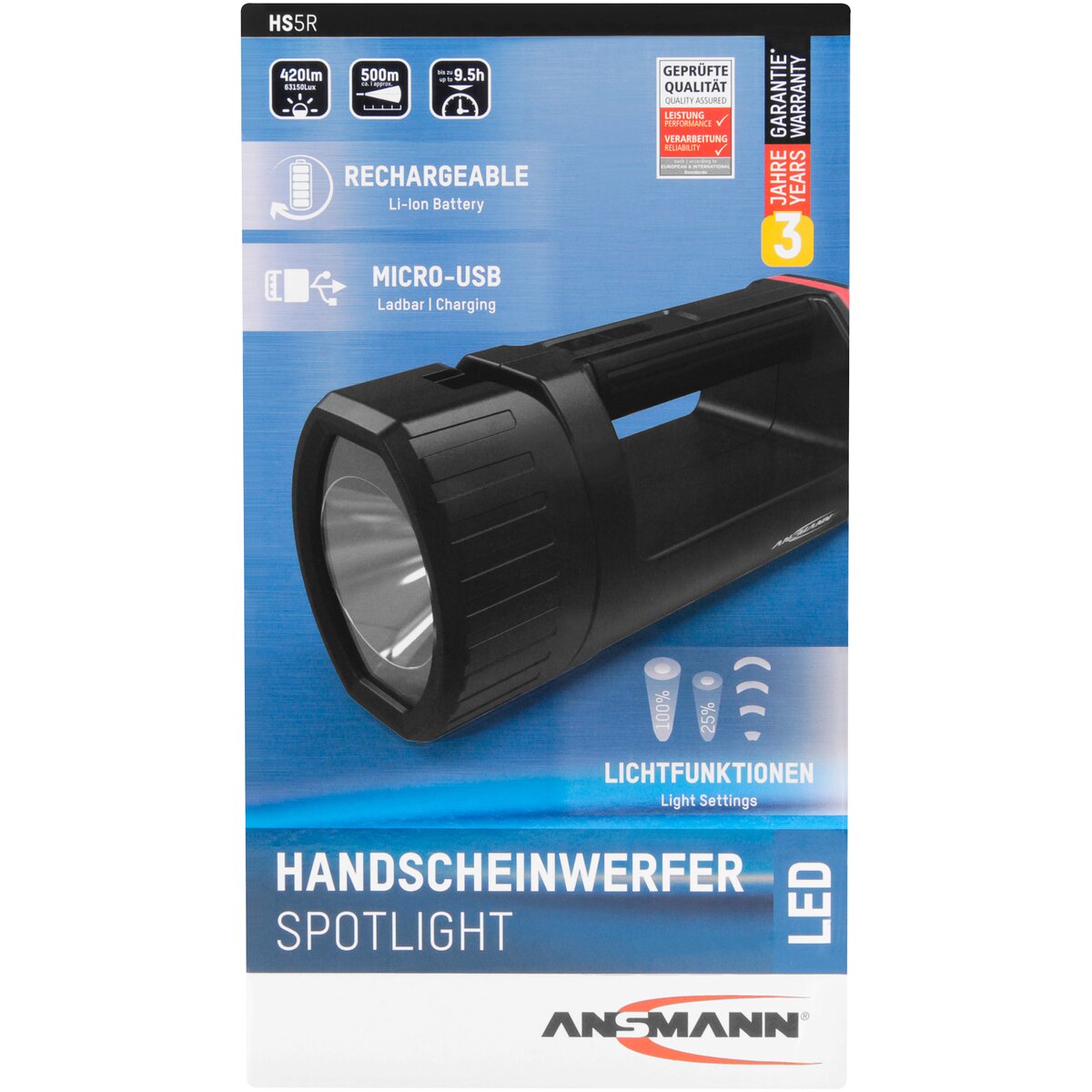 Ansmann HS5R handheld spotlight