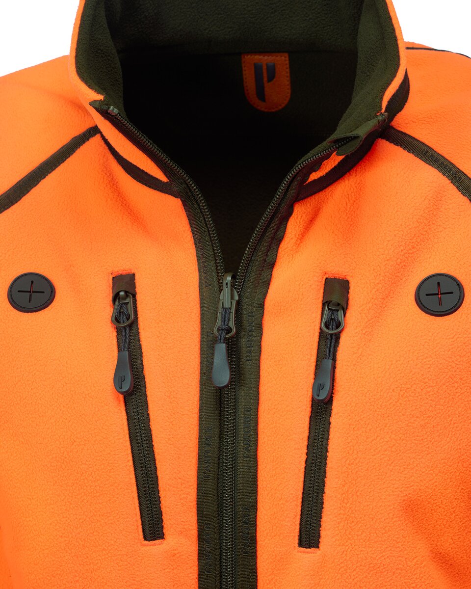 Parforce Women's reversible fleece jacket Reverse Pro (Olive/signal orange)