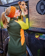 Parforce Hatz-Watz women's powerstretch fleece jacket (Olive/signal orange/signal yellow)