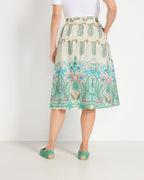 Brigitte von Schönfels Paisley skirt (White/Turquoise)