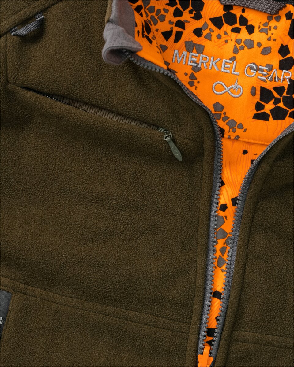 Merkel Gear HELIX Infinity Fire reversible jacket (Solid Olive/Infinity Fire Camo)