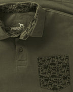 Parforce polo shirt breast pocket forest animals (Olive/Black)