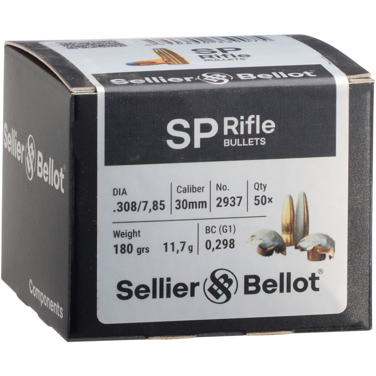 Sellier & Bellot Bullets .308 Tlm Rd 11.7g/180grs. (Kaliber .308 (7,62 mm)) — Pack of 50 pcs