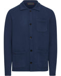 Reitmayer Cardigan with shirt collar (Blue)