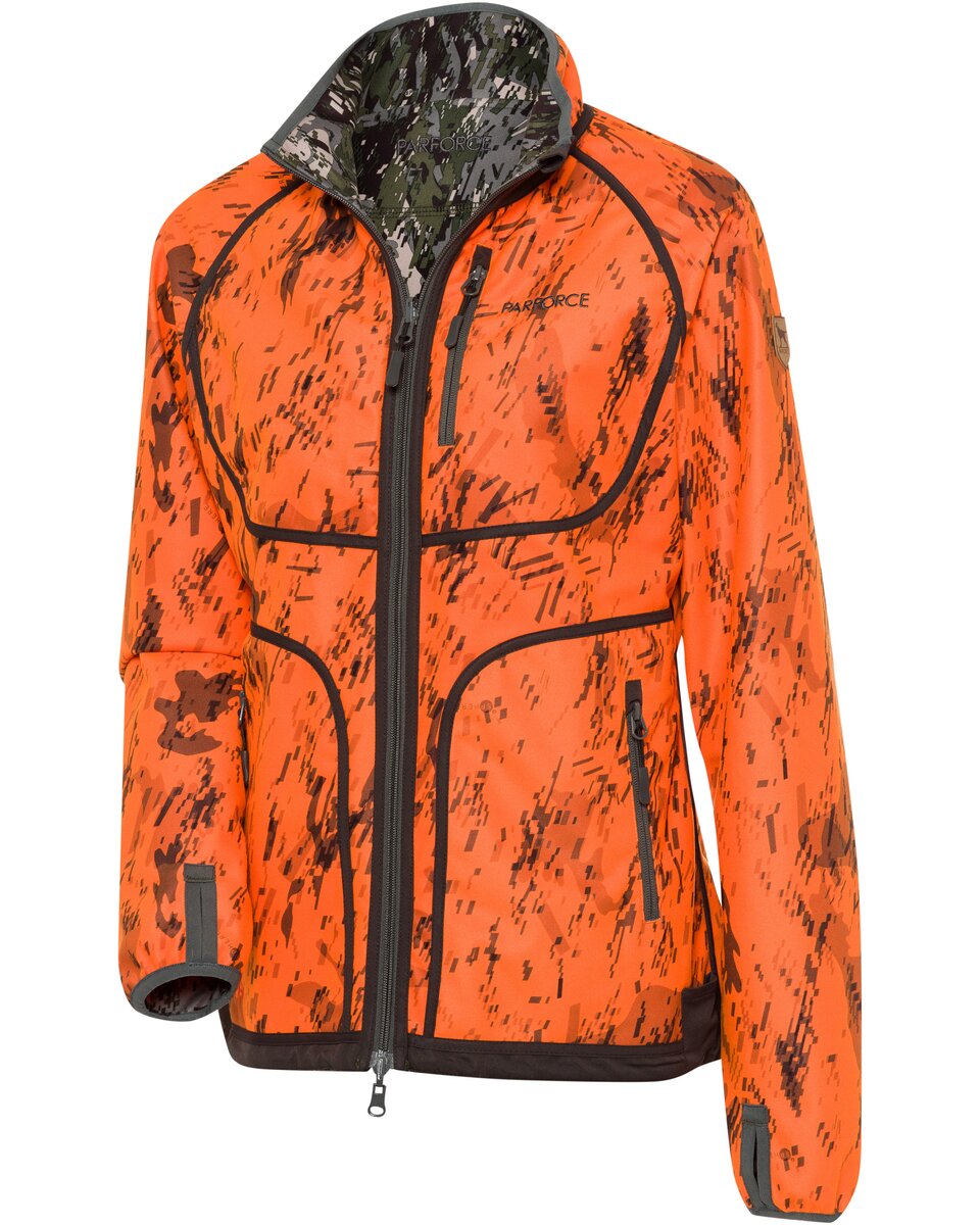 Parforce Women's reversible fleece jacket greenSphere® Signal (Olive/signal orange)
