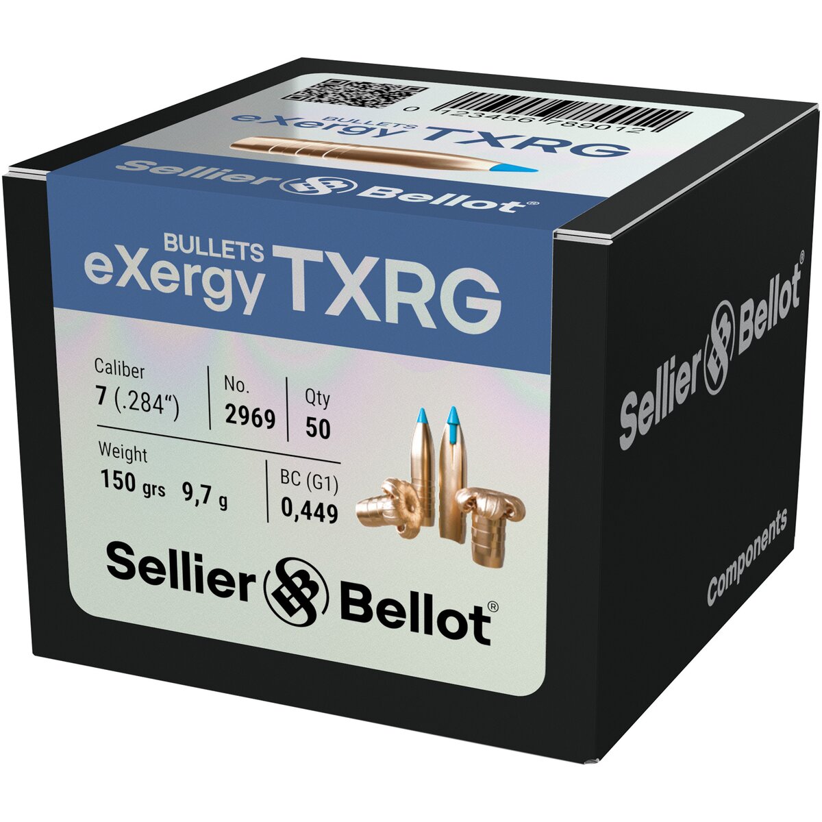 Sellier & Bellot Bullets .284 TXRG Blue 9.7g/150grs. (Kaliber .284) — Pack of 50 pcs