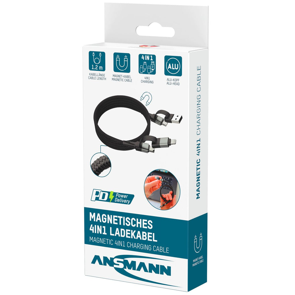 Ansmann Magnetic USB-A & USB-C charging cable
