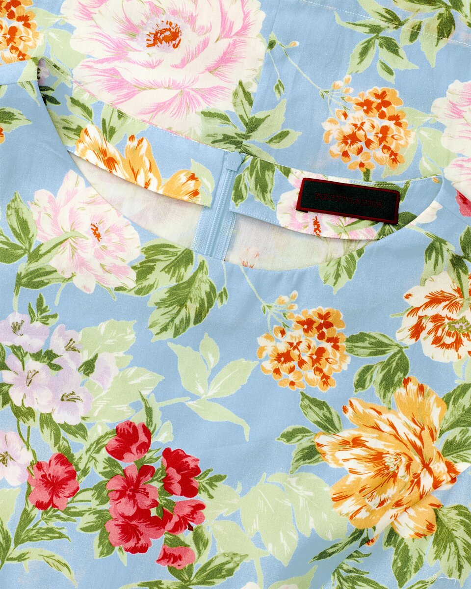 Reitmayer Floral short-sleeved dress (Light blue/multicolored)