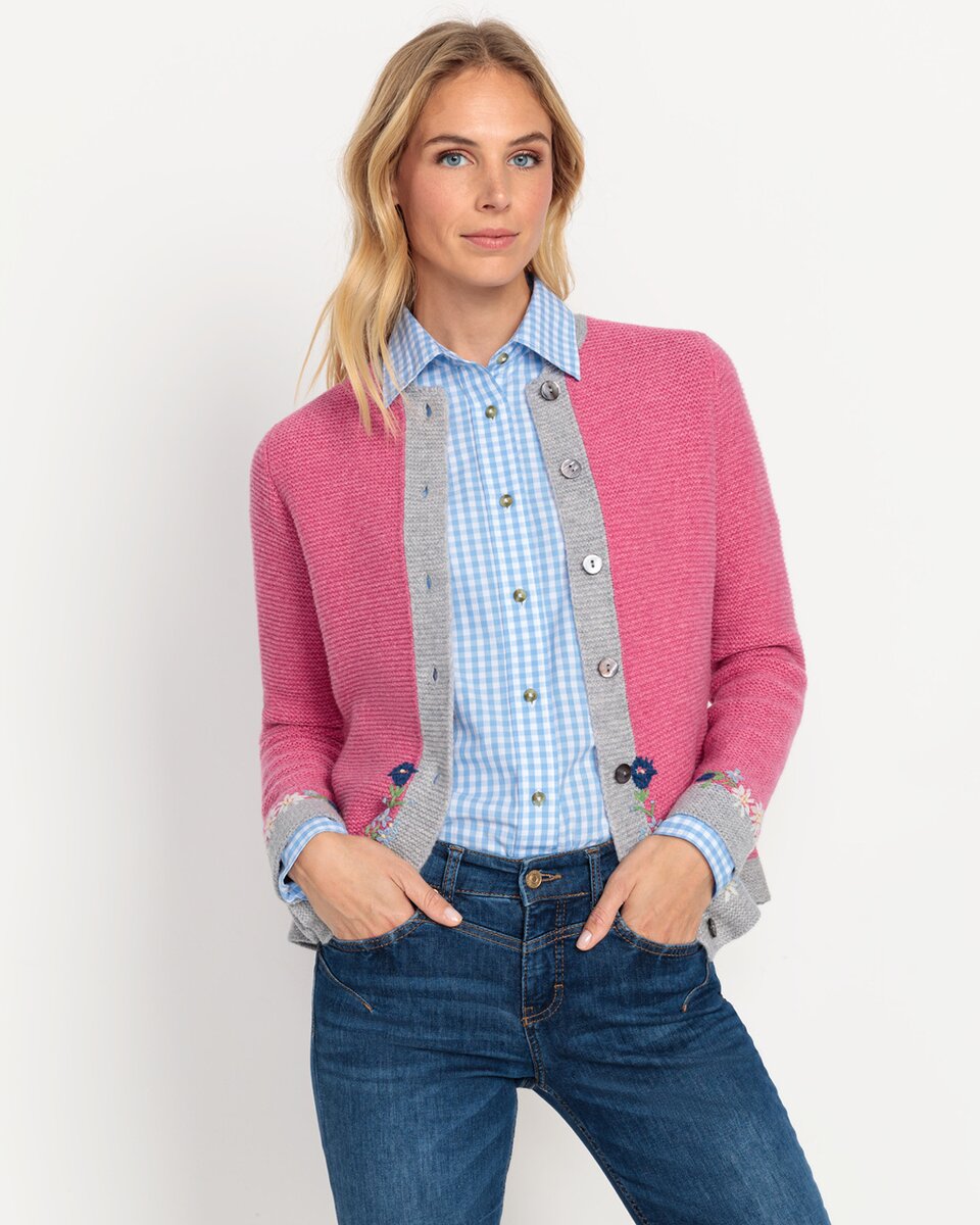 Luis Steindl Left cardigan with flowers (Rose/Gray)