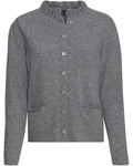 Luis Steindl Cardigan with ruffle collar (Gray melange)