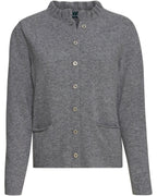 Luis Steindl Cardigan with ruffle collar (Gray melange)