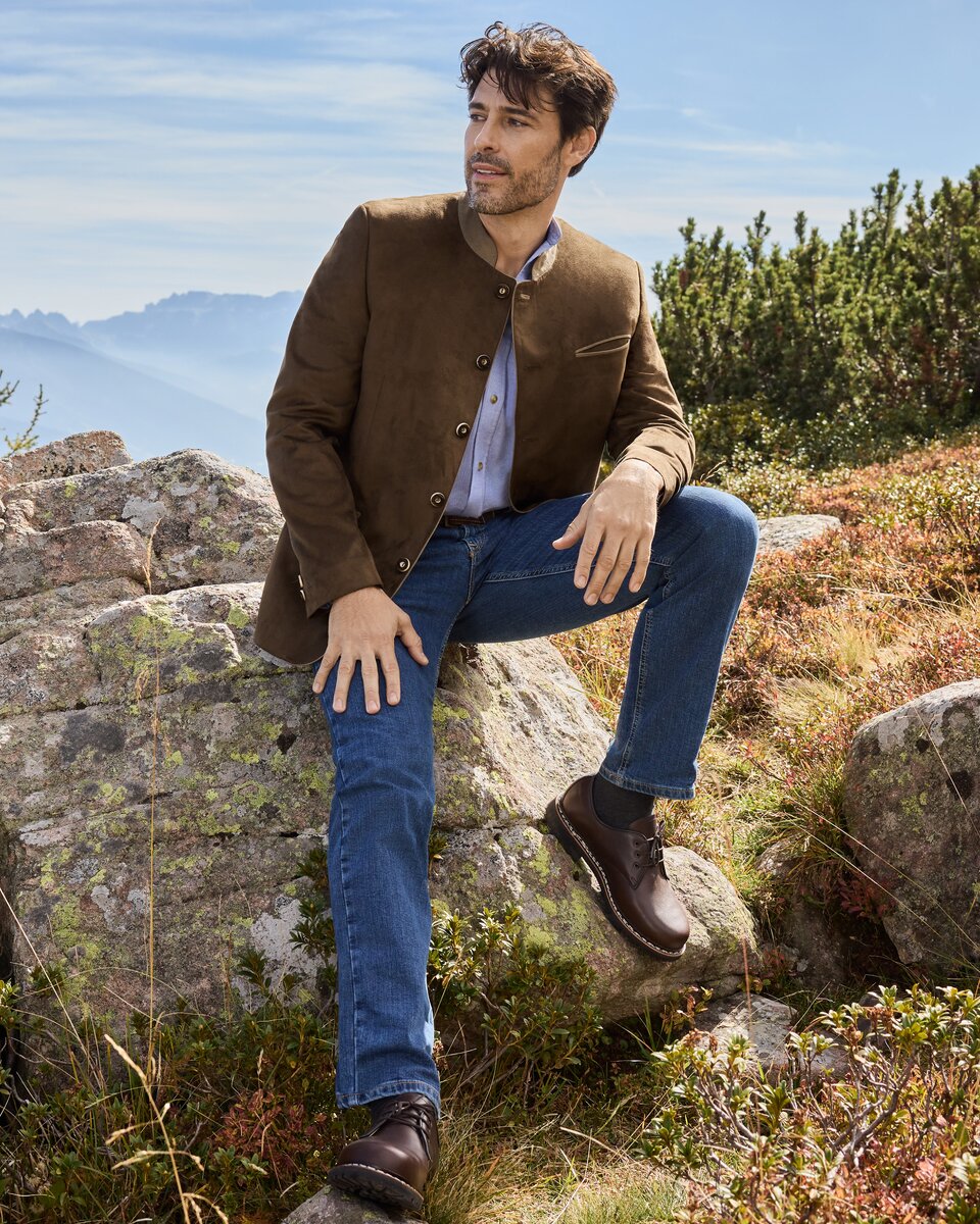 Luis Steindl Jacket with suede look (Brown)