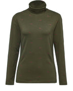 Parforce Women's turtleneck shirt Pheasant (Olive/Bordeaux Pheasant)