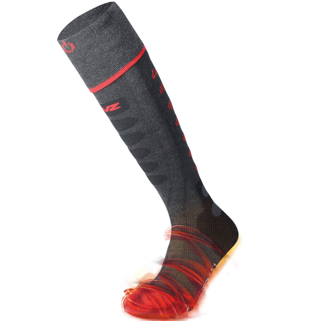 Lenz Pair of heated socks 5.1 Toe Cap® (Anthracite/red, size 39-41)