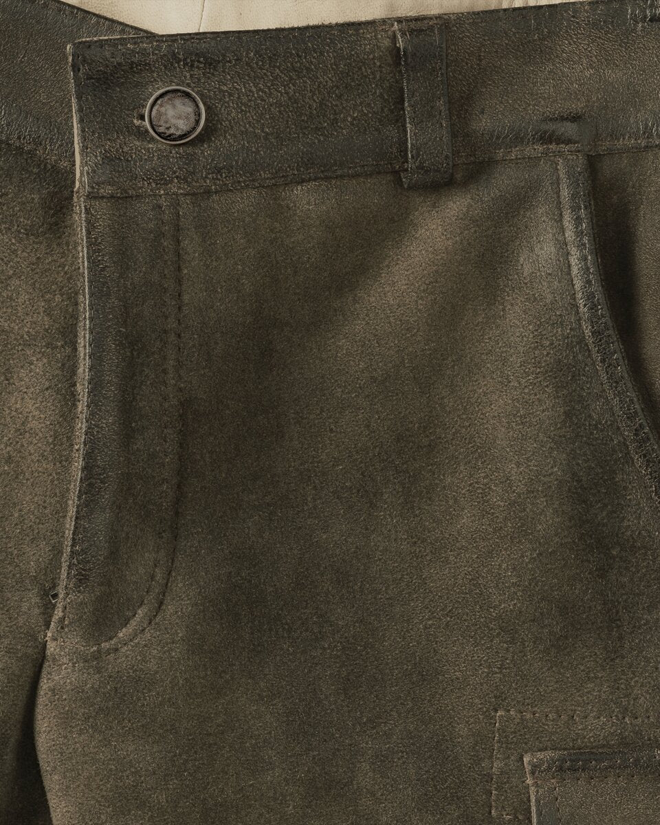 Reitmayer Short cargo leather pants (Olive)
