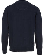 Highmoor Set: V-neck sweater & checked shirt (Marine)