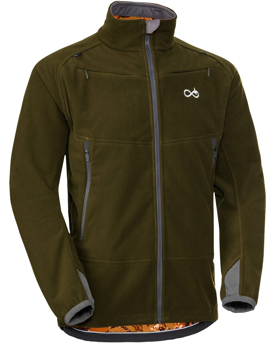 Merkel Gear HELIX Infinity Fire reversible jacket (Solid Olive/Infinity Fire Camo)