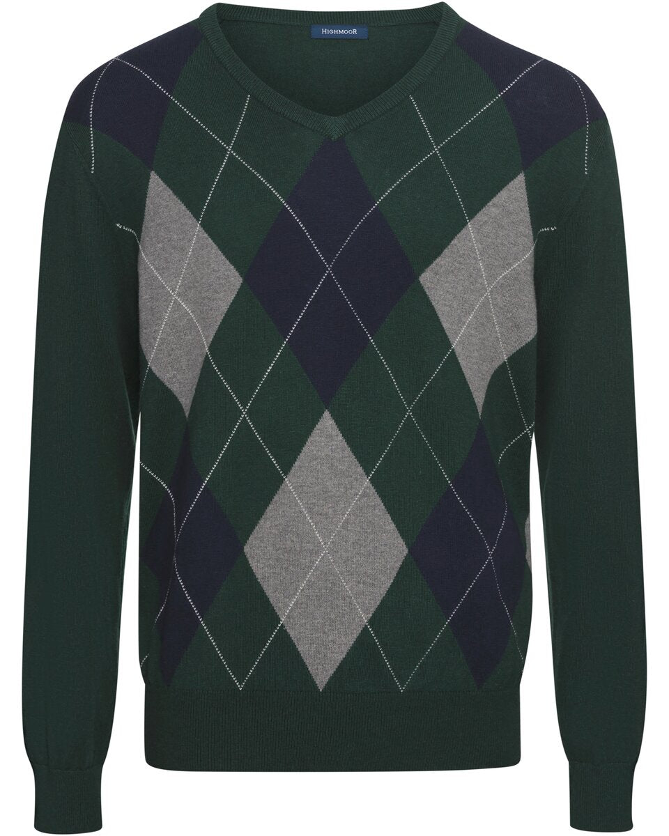 Highmoor Argyle sweater (Navy/Green)