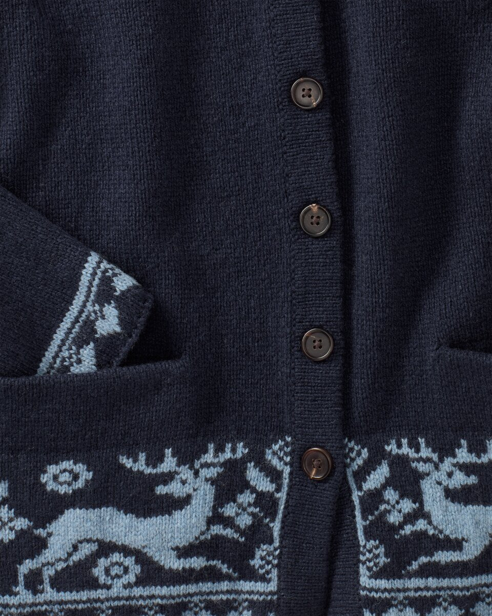 Luis Steindl Cardigan with jacquard pattern (Dark blue)