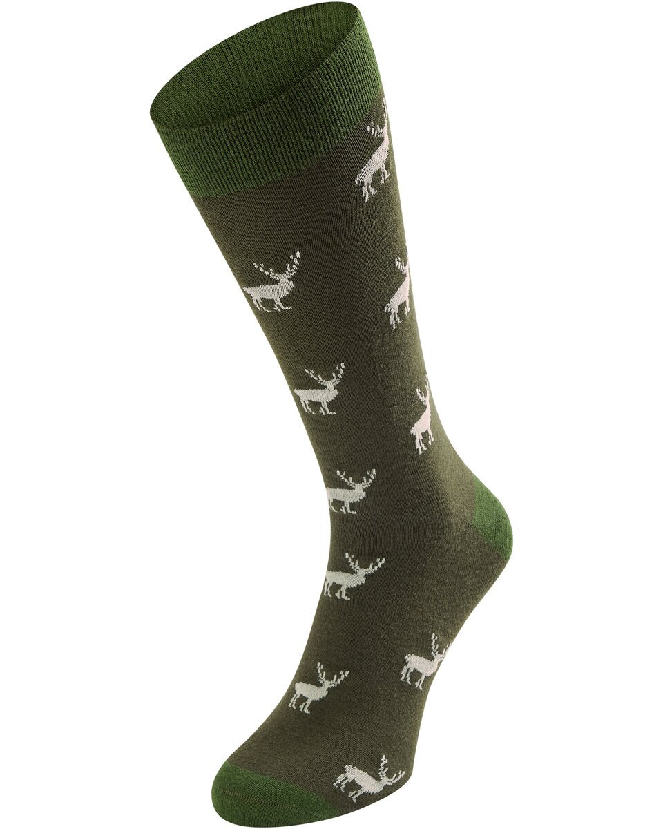 Parforce Socks with deer motif (Brown/olive)