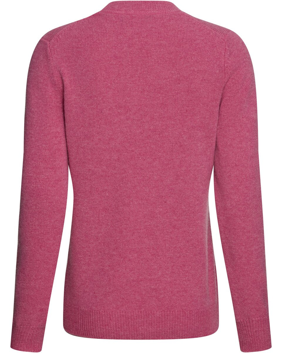 Highmoor V-neck sweater made of lambswool (Pink)