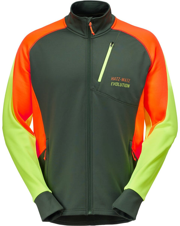 Parforce Powerstretch fleece jacket Hatz-Watz (Olive/signal orange/signal yellow)