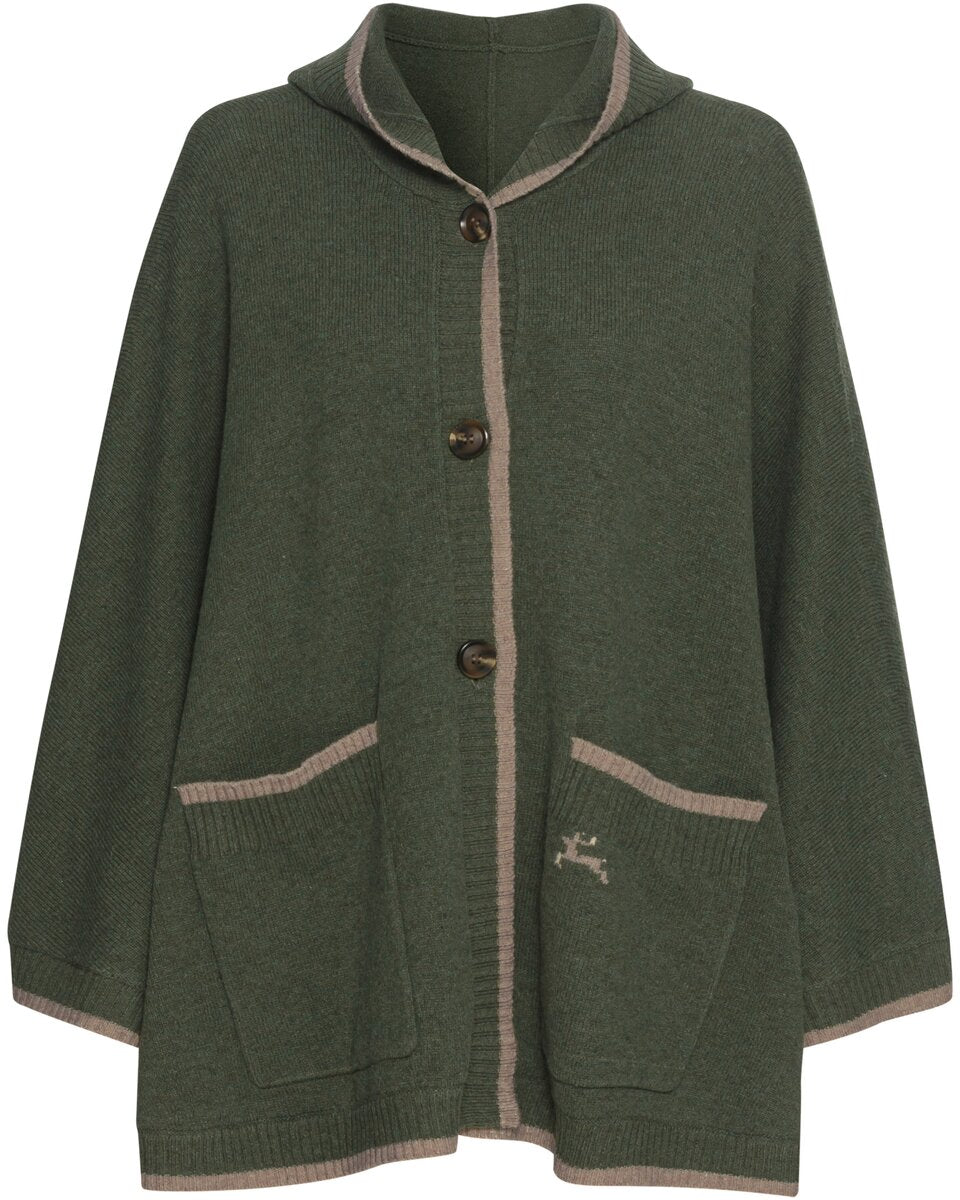 Reitmayer Poncho with hood (Grey/Blue)