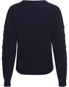 Reitmayer Sweater with floral embroidery (Dark blue)