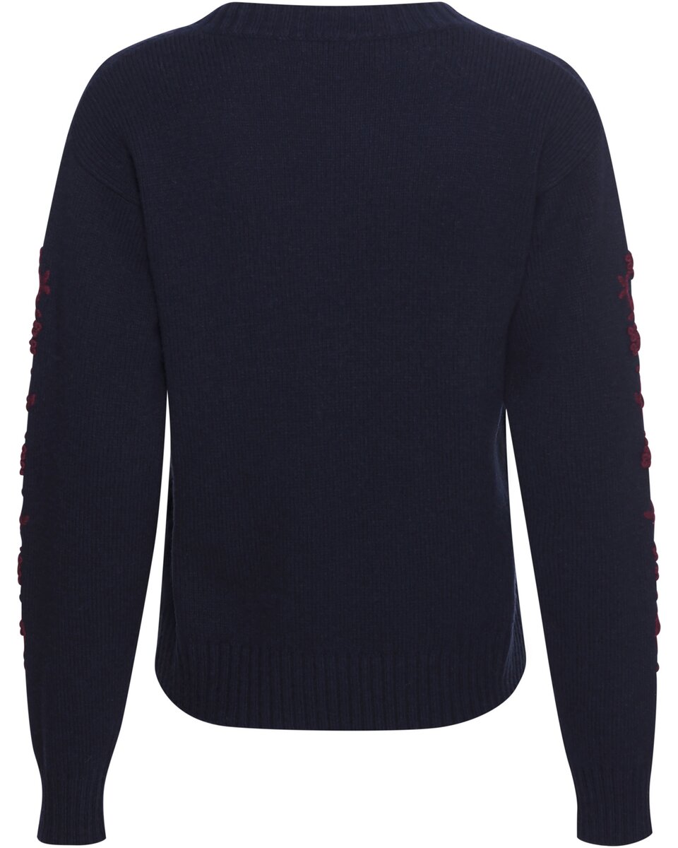Reitmayer Sweater with floral embroidery (Dark blue)