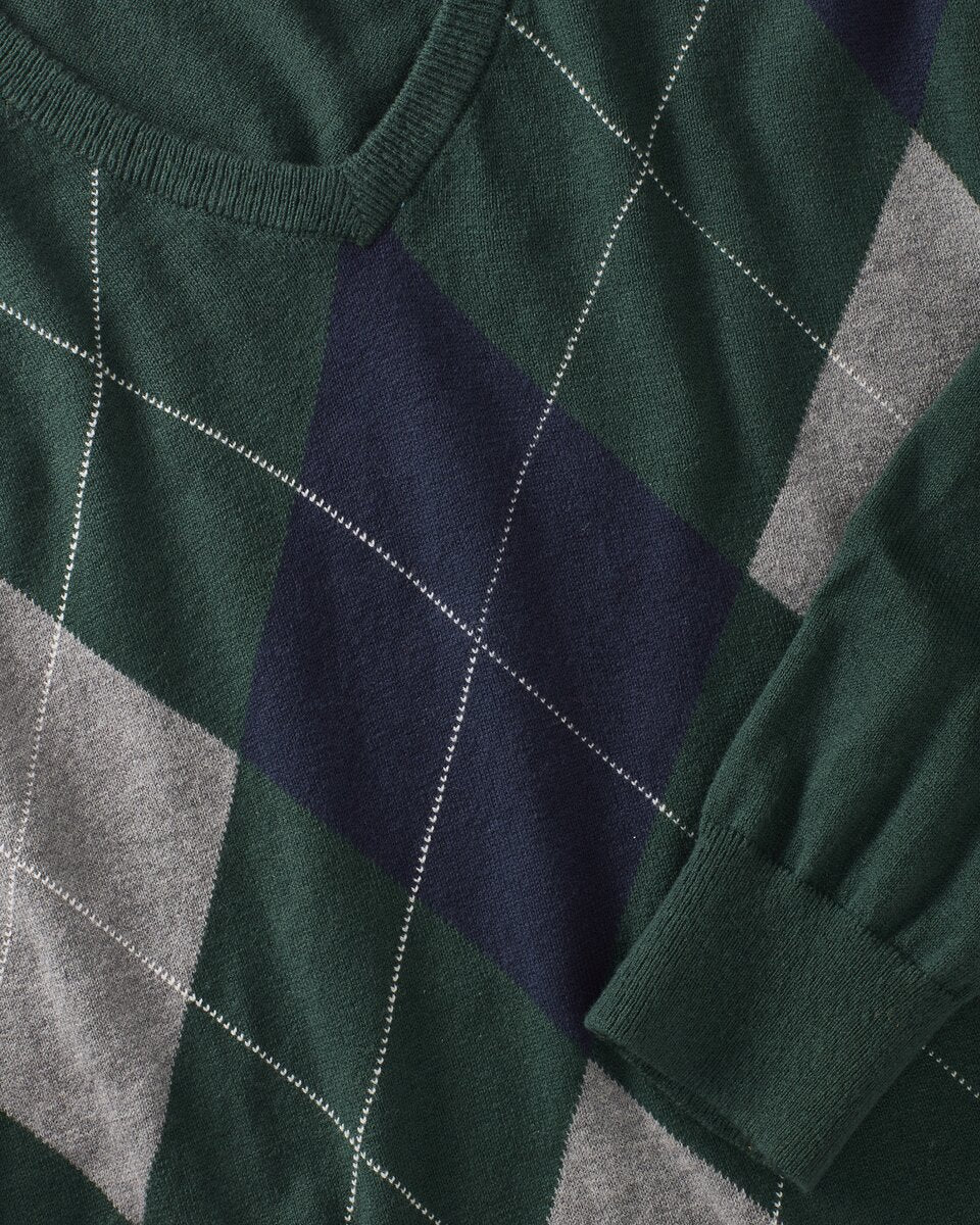 Highmoor Argyle sweater (Navy/Green)