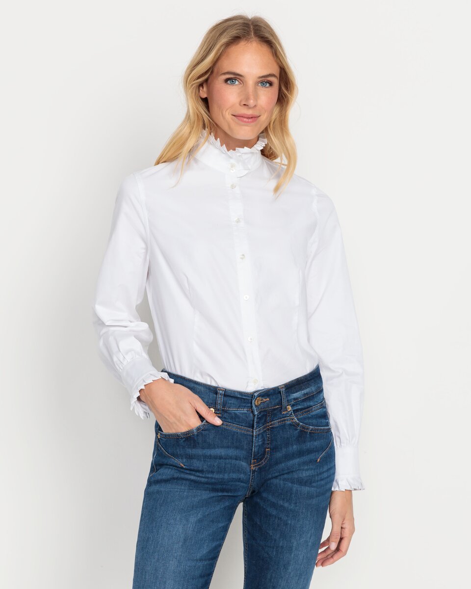 Reitmayer Blouse with ruffle collar (White)