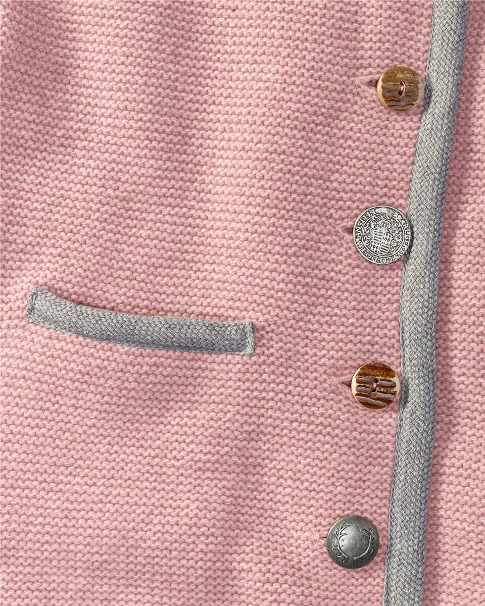 Reitmayer Left cardigan with deer embroidery (Rose/grey)