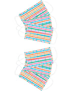 Luis Steindl Pack of 6 mouth and nose masks with checks (6x colorful)