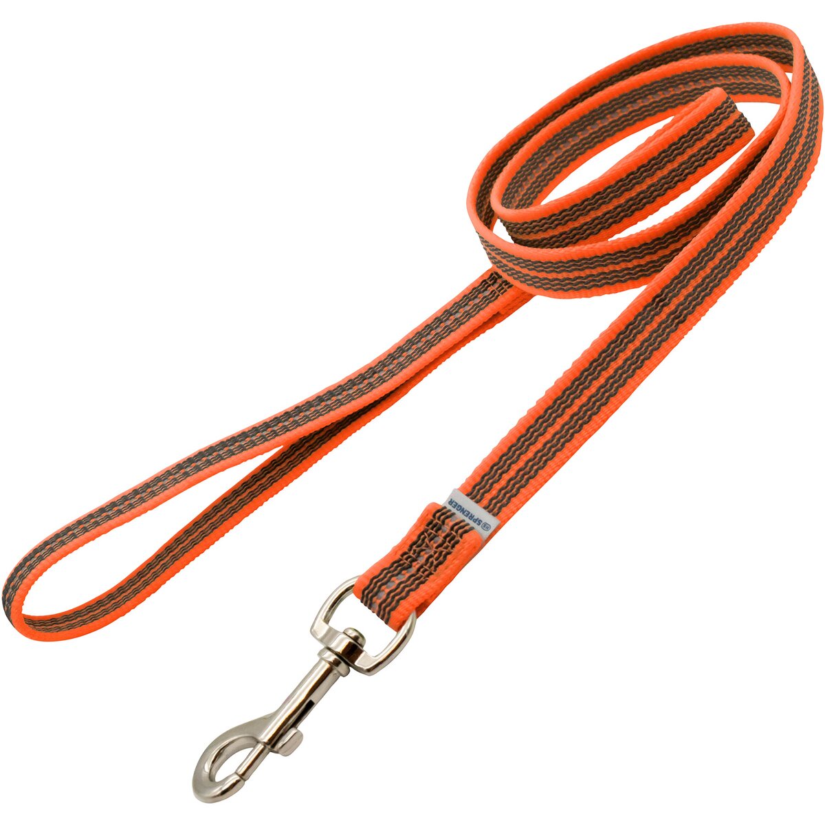 Sprenger Rubberized dog leash with hand strap (Signal orange – length 1.20 m)