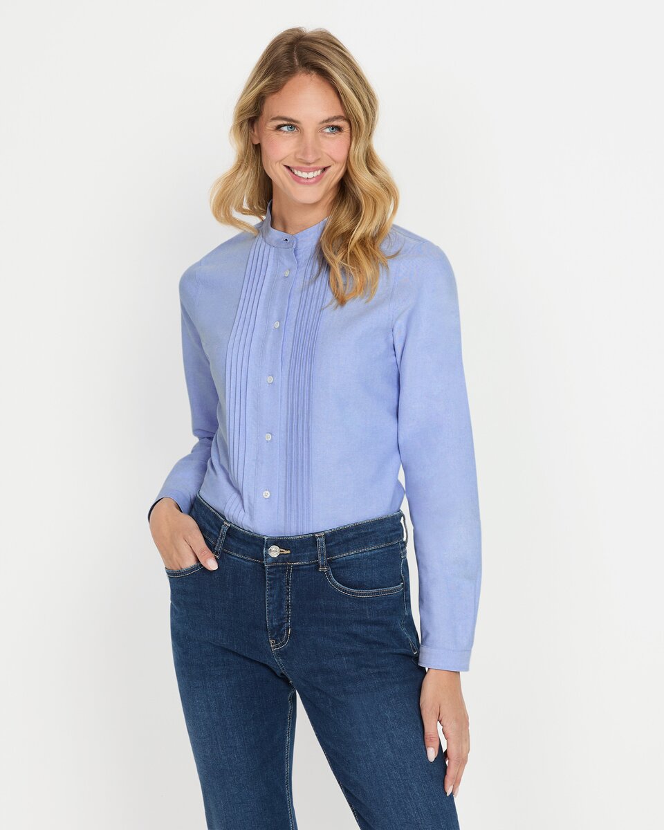 Luis Steindl Oxford blouse with piping (Bleu)