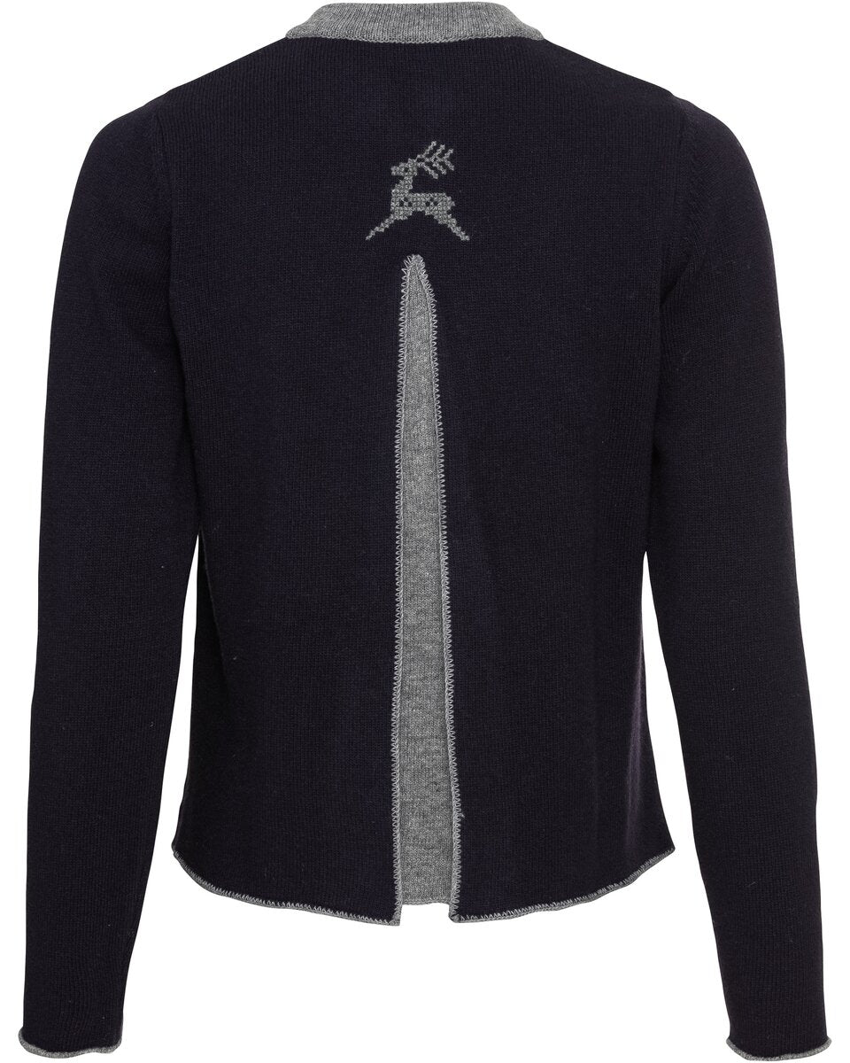 Luis Steindl Cardigan with box pleats (Navy/Gray)