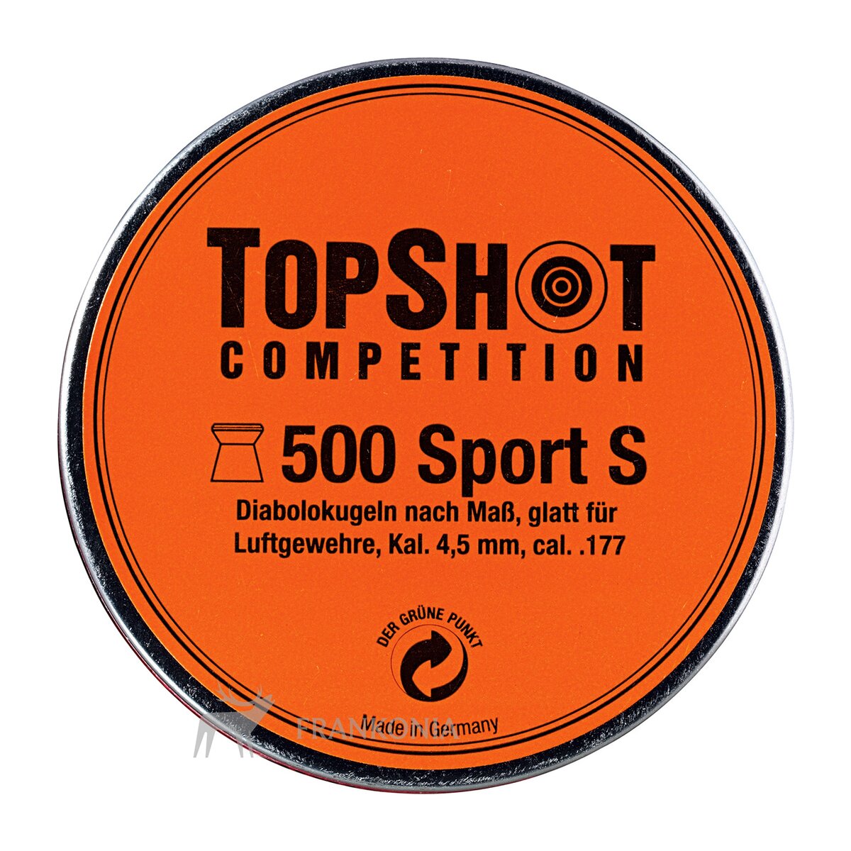 TOPSHOT Competition 4.5mm Diabolo Sport-S LG 0.53g (Caliber 4.50) — Pack of 500 pcs