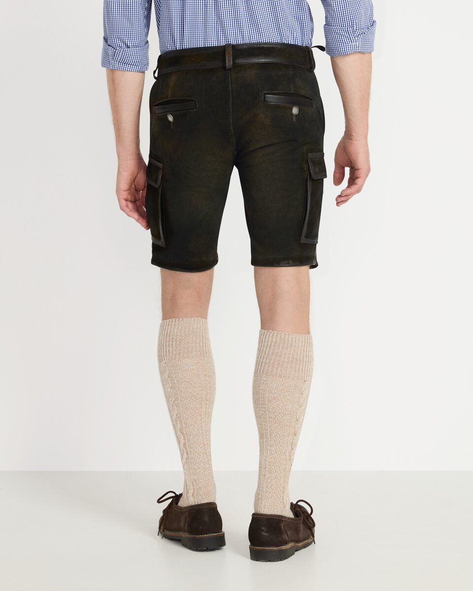 Reitmayer Short cargo leather pants (Dark brown)