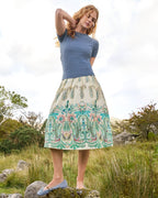 Brigitte von Schönfels Paisley skirt (White/Turquoise)