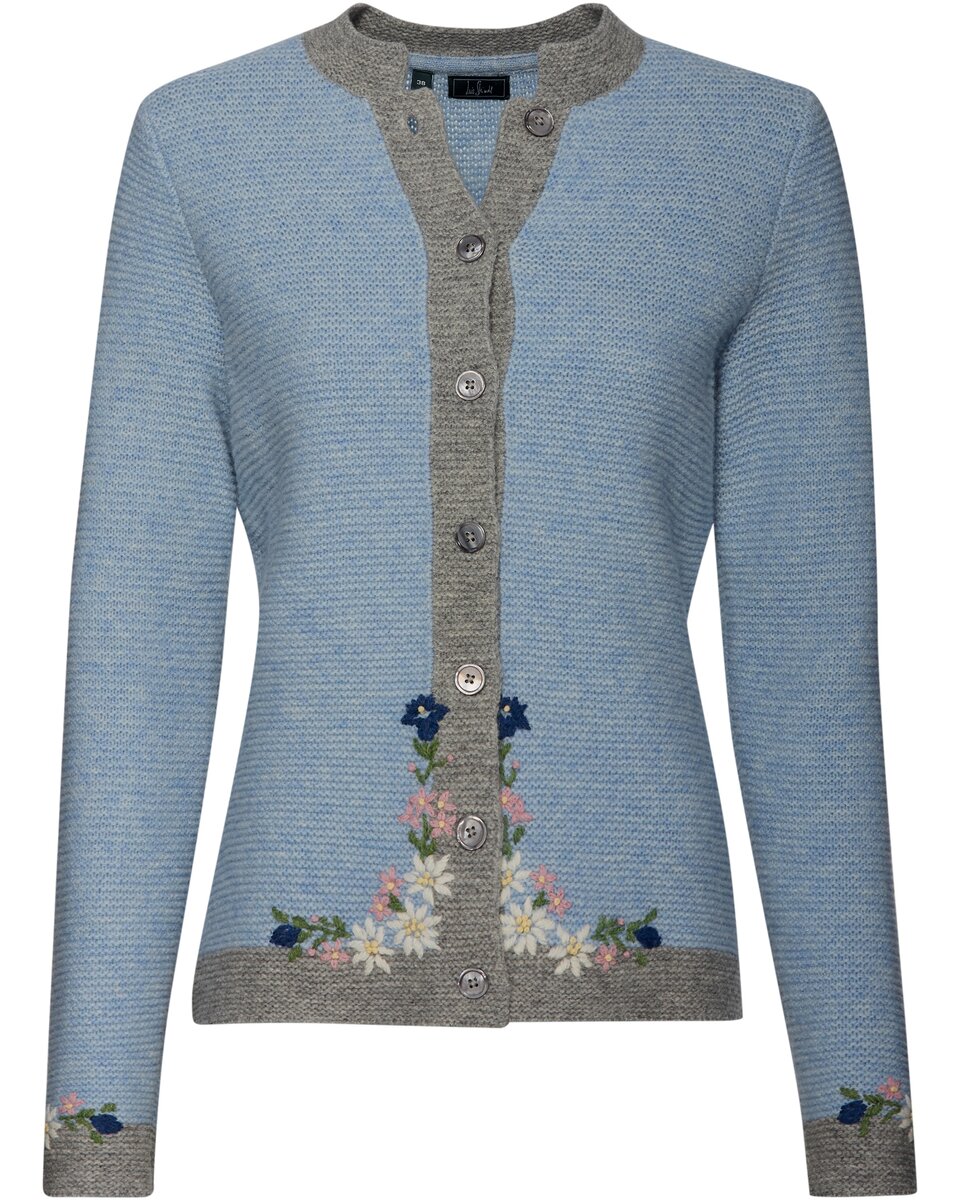Luis Steindl Left cardigan with flowers (Bleu/Gray)
