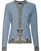 Luis Steindl Left cardigan with flowers (Bleu/Gray)