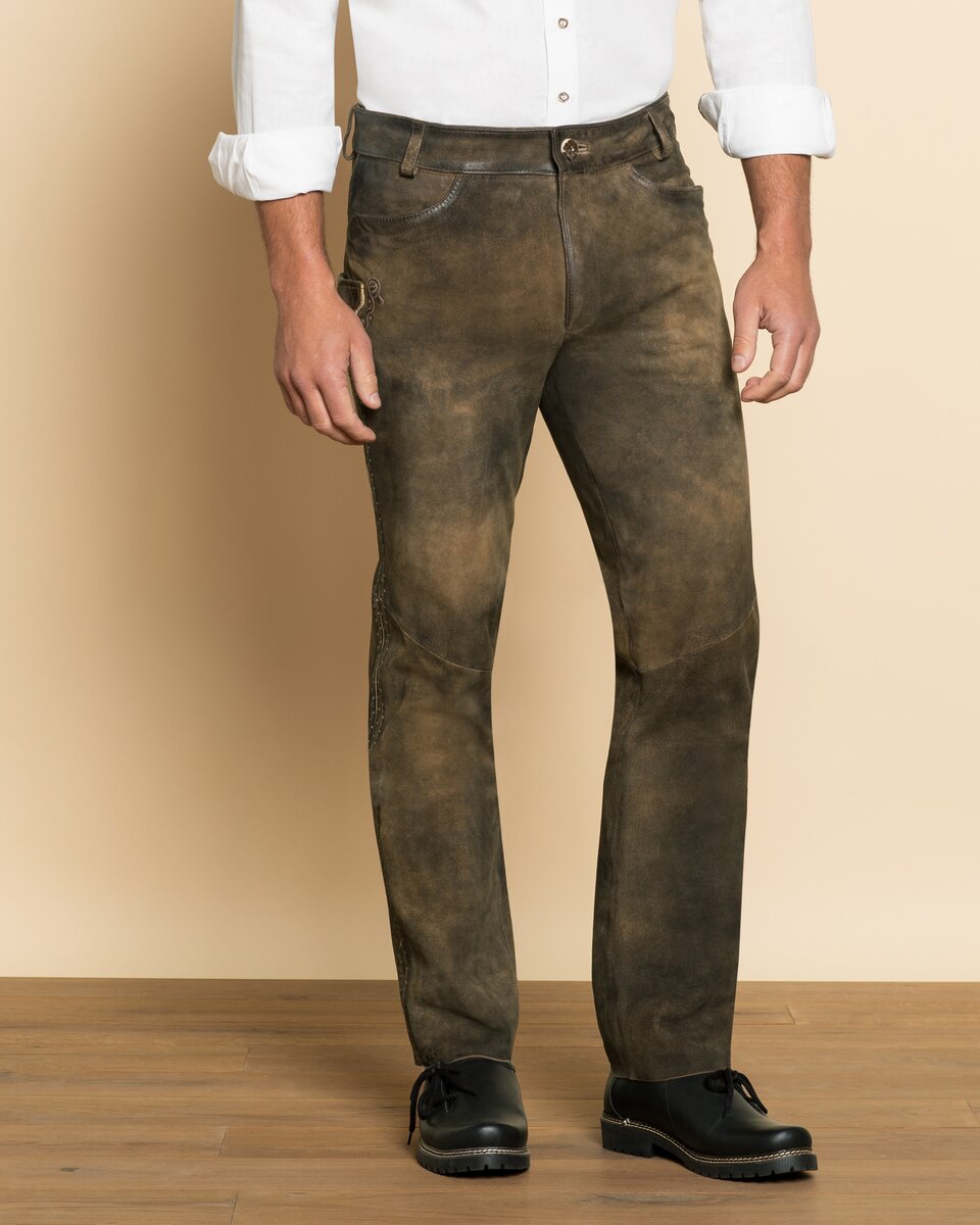 Luis Steindl Long leather pants (Brown)