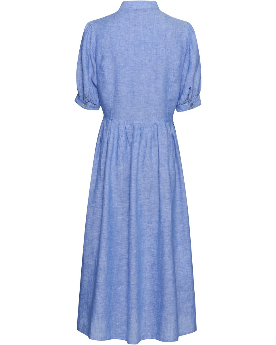 Reitmayer High-necked linen dress (Blue)