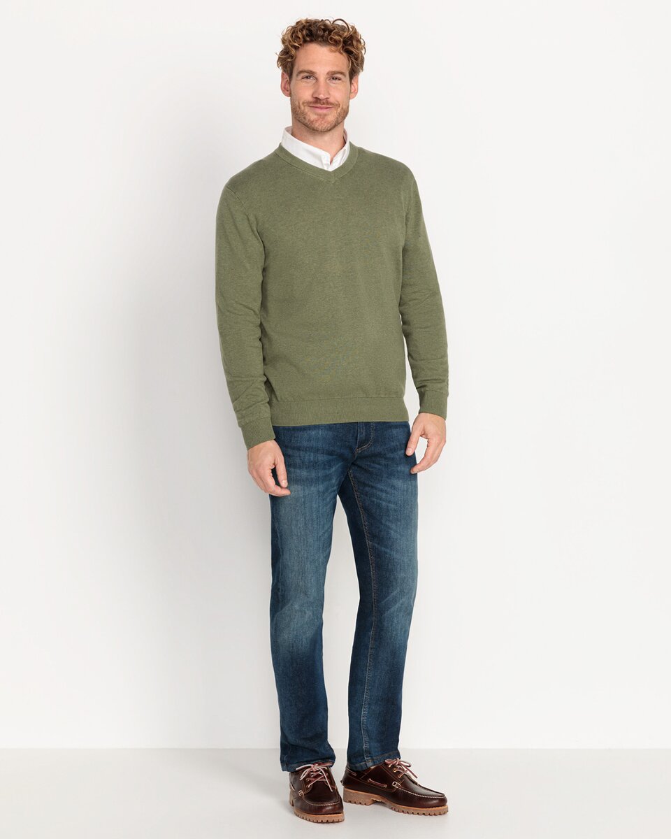 Highmoor Double pack of V-neck sweaters (Green/Navy)